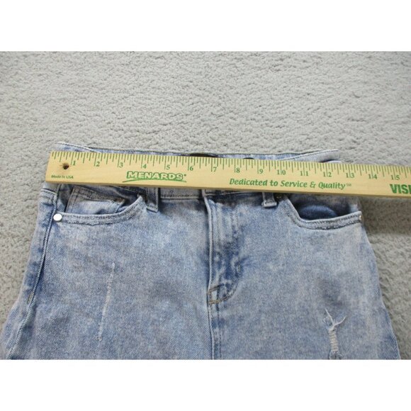 Kendall & Kylie High Rise Jeans Size 3 (26x24) Blue Icon Straight Leg Distressed - Picture 3 of 12